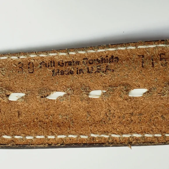 Vintage Tooled Leather Western Cowboy Belt - Picture 6 of 7